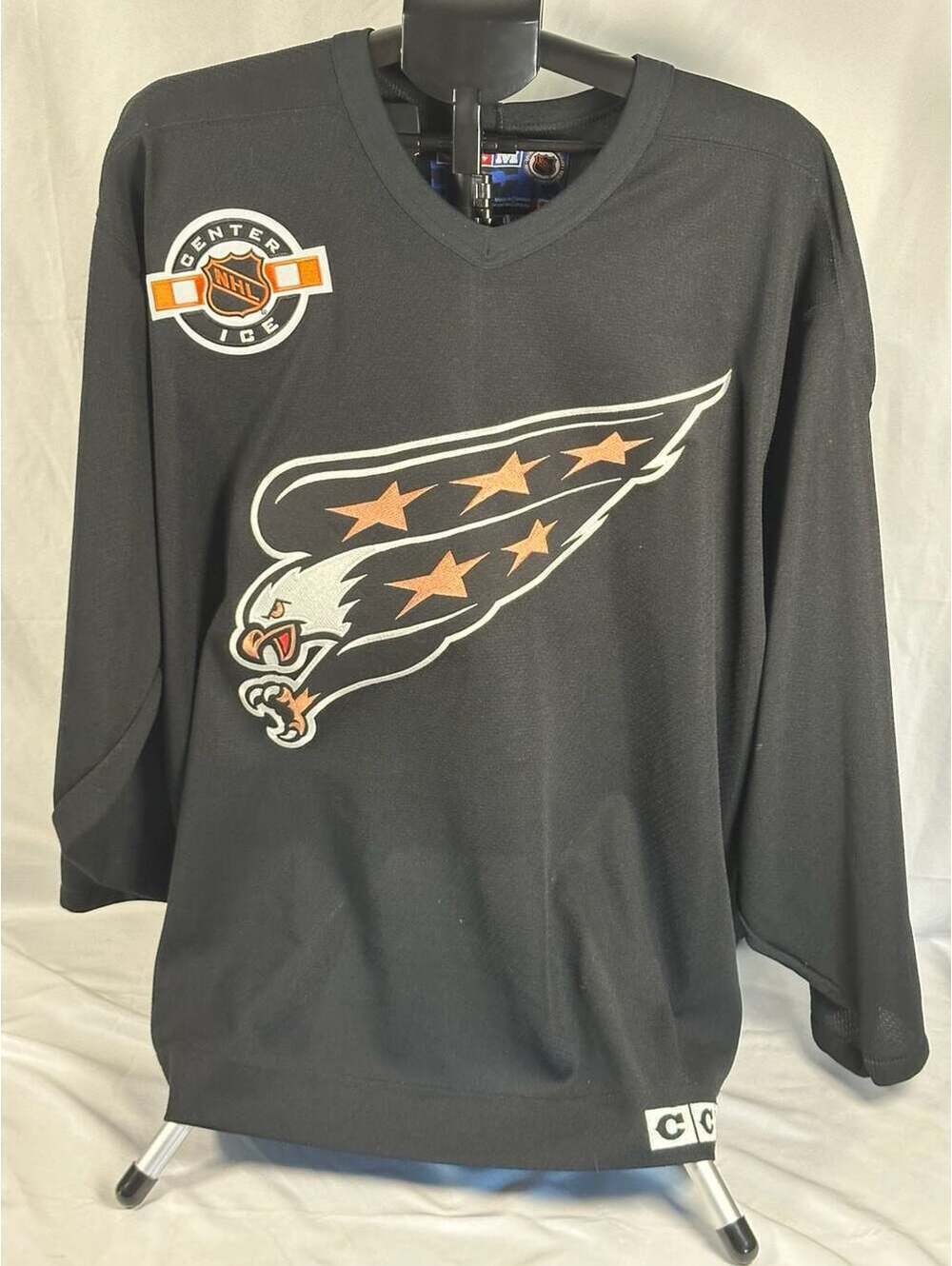 CCM NHL Center Ice Black Hockey Jersey Men's XL Made in Canada